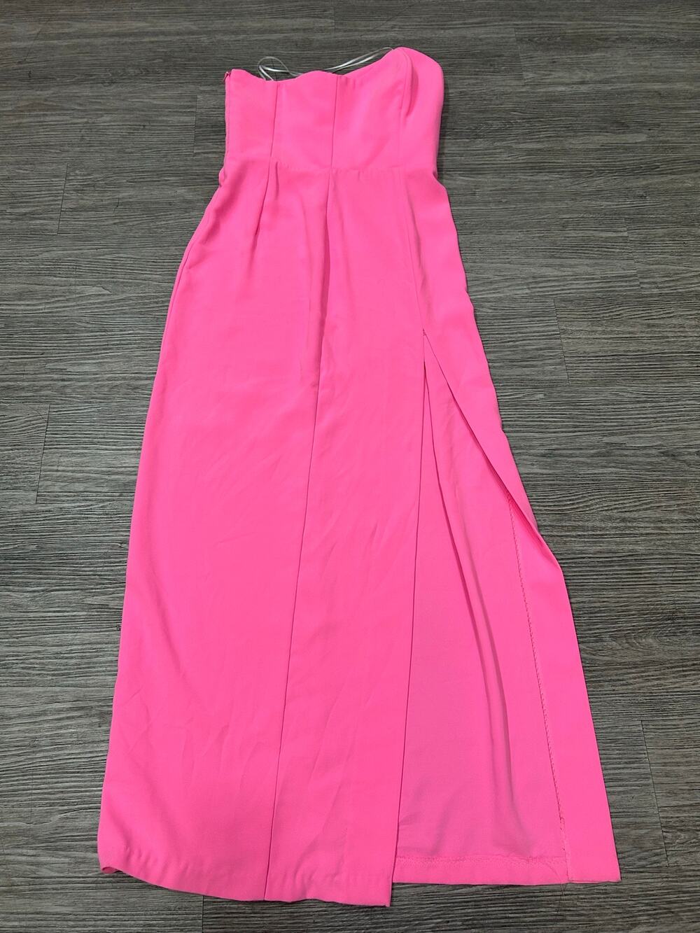 Amanda Uprichard Hot Pink One Shoulder High Slit Maxi Gown Dress Size Medium M